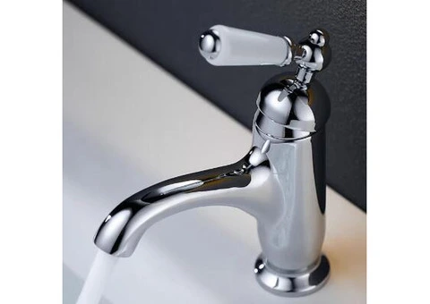 Premium Creative Tap With Ceramic Handles For Sink Basin, All Brass Cold And Hot Water Tap - 4/5