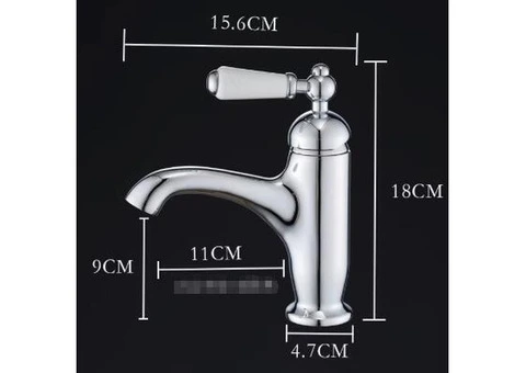 Premium Creative Tap With Ceramic Handles For Sink Basin, All Brass Cold And Hot Water Tap - 5/5