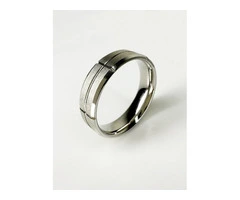 6mm Men's Platinum Engagement Band | Bevelled Edge & Matt Finish