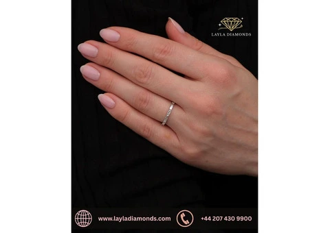 0.40ct Baguette Eternity White Gold Wedding Bands for Women