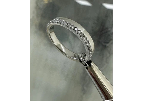 White Gold 3mm Flat Court Diamond Band