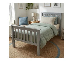 King Size Wooden Bed Frame – Slatted Design with Storage Clearance Below