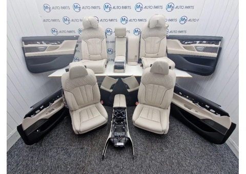 BMW 7 Series G11, G12 Full M Sport Nappa Interior – Comfort Seats, Massage, Ivory White - 1/16