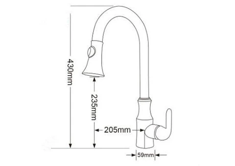 High Quality Brass Golden Printed Pull Out Kitchen Sink Tap TA0415G - 4/4