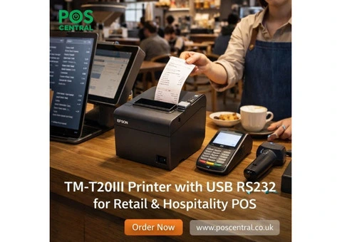 Epson TM-T20III Receipt Printer USB RS232 for Shops & Cafés - 2/2