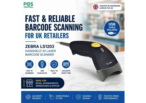 Buy Zebra LS1203 Scanner for Reliable UK Business Use - 2/2