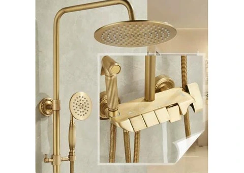 Shower System Set Antique Bronze Shower Tap Set Wall Mounted TSA0480 - 1/5