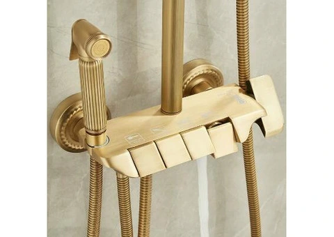 Shower System Set Antique Bronze Shower Tap Set Wall Mounted TSA0480 - 3/5