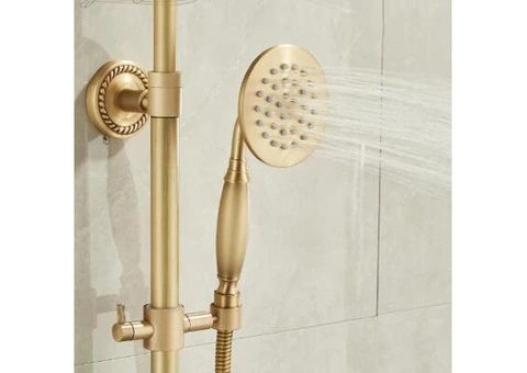 Shower System Set Antique Bronze Shower Tap Set Wall Mounted TSA0480 - 5/5