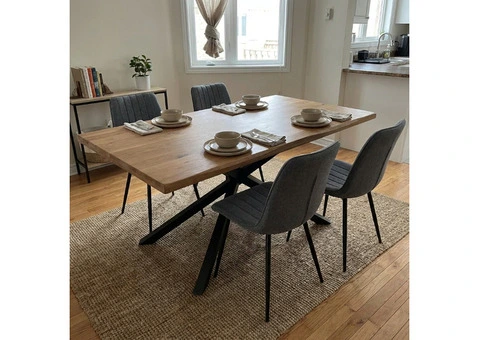 Xylon 4-6 Seater Dining Table Set, Cross-Leg Base, Modern Design