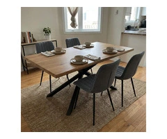 Xylon 4-6 Seater Dining Table Set, Cross-Leg Base, Modern Design