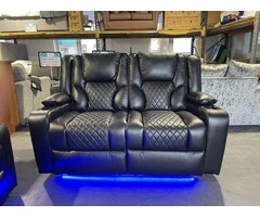 Grey 3+2 Electric Recliners Sofa With Cupholders Sofa-LED Lights