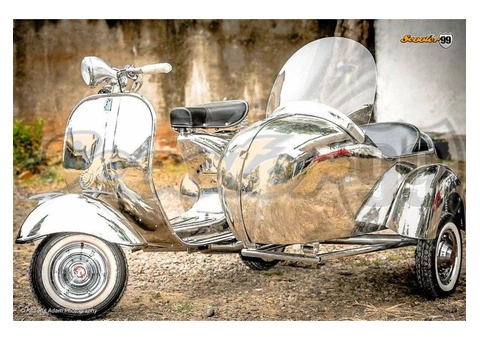 Vespa Struzzo with Full StainlessSteel Sidecar Restored by Scooter99 - 1/11