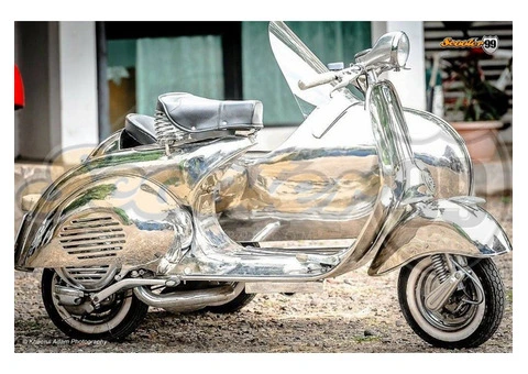 Vespa Struzzo with Full StainlessSteel Sidecar Restored by Scooter99 - 2/11