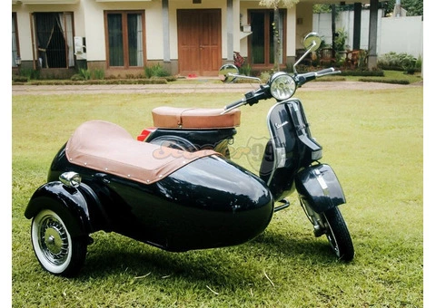 Vespa Struzzo with Full StainlessSteel Sidecar Restored by Scooter99 - 4/11