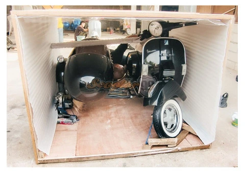 Vespa Struzzo with Full StainlessSteel Sidecar Restored by Scooter99 - 5/11