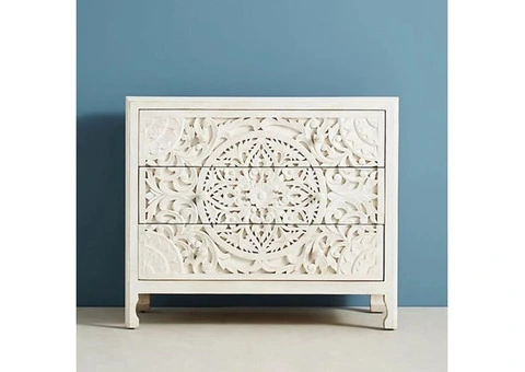 Handcarved Wooden Chest of Drawers