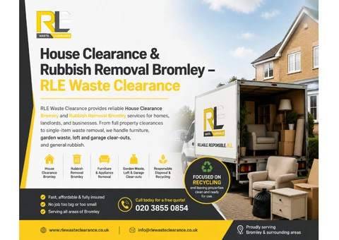 House Clearance & Rubbish Removal Bromley – RLE Waste Clearance
