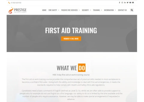 Certified Workplace First Aid Training in Cambridgeshire