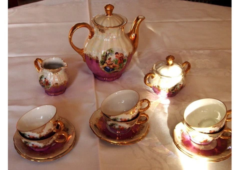Du-Ko Kunst Rehau 15 piece bone china coffee set circa 1910