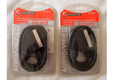 Scart connectors x2 21 pin SC-8CS unopened