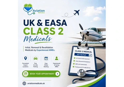 UK & EASA Class 2 Medicals at Manchester & Liverpool Airport Clinics