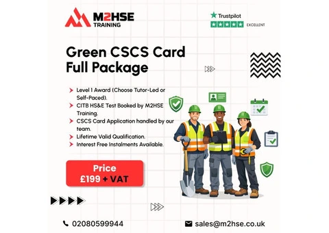 Get Your Green CSCS Card Full Package (UK) - Level 1 Award Self-Paced & Tutor-Led