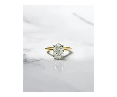 Exquisite Oval Diamond Engagement Ring with Two-Tone Cathedral Style