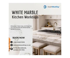 White Marble Kitchen Worktops in London | +44 020 83685555 | DialAWorkTop