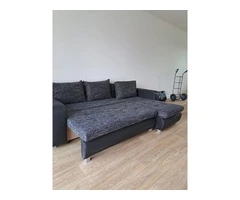 Brand New Berlin Charcoal Corner Sofa Bed Grey Fabric Chaise Storage UK Delivery Available