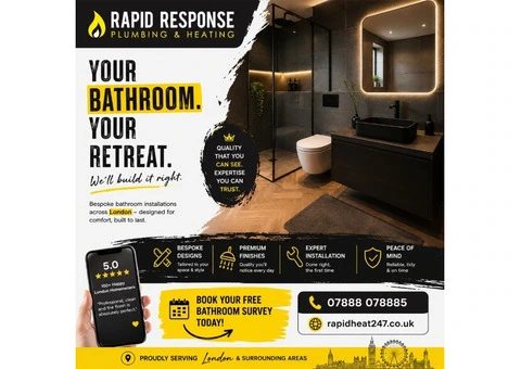 Bathroom Installation in London | Rapid Response Plumbing and Heating