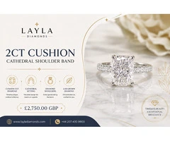 Exquisite Brilliance of 2ct Cushion Cut Diamond Band | Layla Diamonds