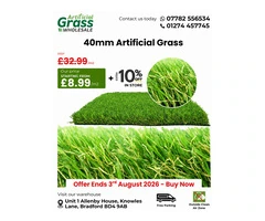 40mm Super Soft Artificial Grass – Premium Garden Turf on Sale | Pet Friendly & Hard Wearing