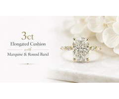 Premium 3ct Elongated Cushion Diamond , Modern Luxury & Elegance