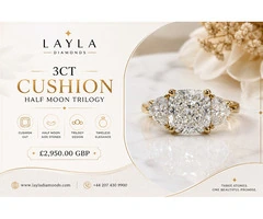 Signature Elegance of 3ct Trilogy Engagement Ring | Layla Diamonds