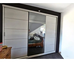 Wardrobe Sliding wardrobe Brand New White 3-Door Sliding Mirror Wardrobe – Modern Space Saving Desig