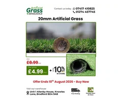 20mm Artificial Grass for Sale – Premium Quality Garden Turf | Low Maintenance & Durable