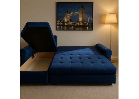 Berlin Sofa Bed! Brand New Berlin Sofabed With Ottoman For Sale,Next Day Delivery - 1/4