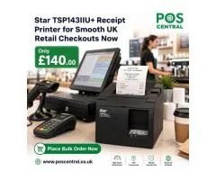 Star Micronics TSP143IIU+ USB Receipt Printer for UK Retail and Cafes