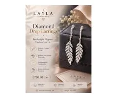 Featherlight Elegance of Diamond Drop Earrings | Layla Diamonds