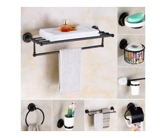 Black Bronze Brass Wall Mounted Bathroom Accessory Set TBS0670