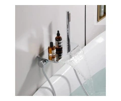 Seamless Brass Hot and Cold Wall-Mounted Bathtub Tap Cylinder Edge Large Flow Waterfall Taps