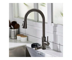 Matt Black Splash Proof Hot And Cold Water All-in-one Cup Washer With Pull-out Kitchen Sink Taps