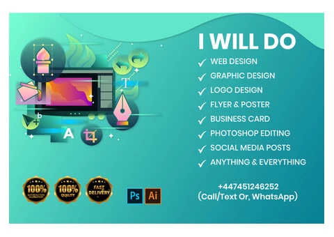 Website Design, Logo Design, Graphic Design, Flyer, leaflet, business card, menu card design