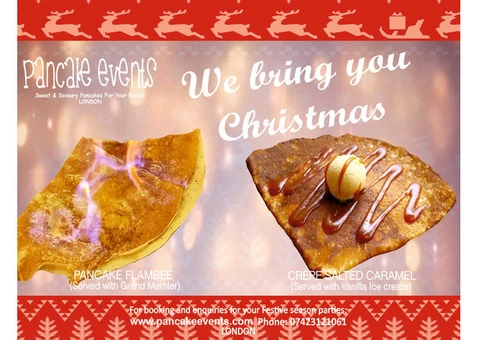 Christmas Party Catering | Crepe Station with Chefs | Sweet, Savoury Gluten Free Pancakes - 1/9