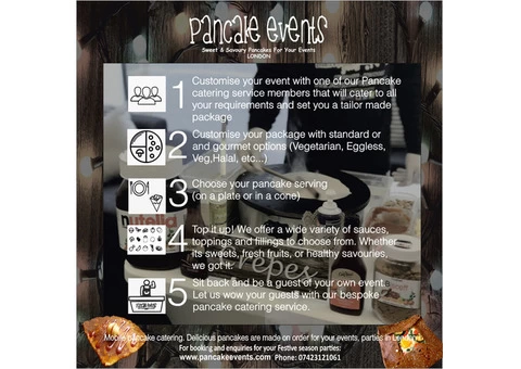 Christmas Party Catering | Crepe Station with Chefs | Sweet, Savoury Gluten Free Pancakes - 3/9