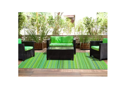 Weaver Multi Green Outdoor Rug | Greendecore.