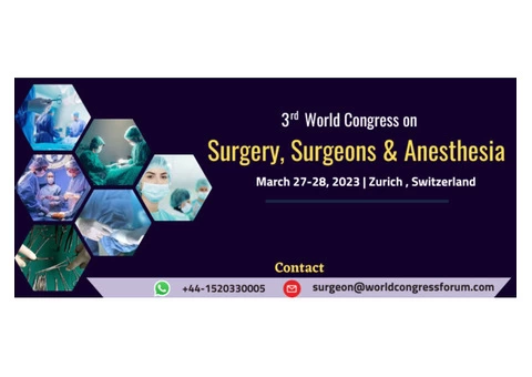 3rd World Congress on Surgery, Surgeons & Anesthesia