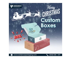 Avail 30% Christmas Discount on Custom Boxes by Verdance Packaging
