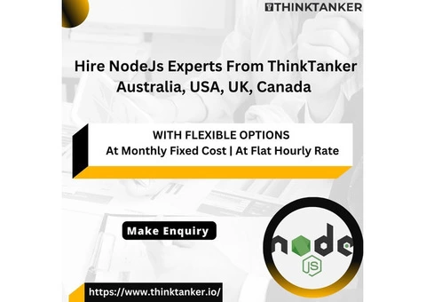 Hire NodeJs experts from ThinkTanker Australia, USA, UK, Canada